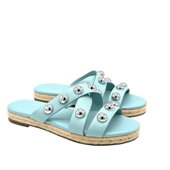 Marc Fisher Shoes Marc Fisher Prisca Ball Studded Espadrille Preppy Glam Sandals - Picture 1 of 7